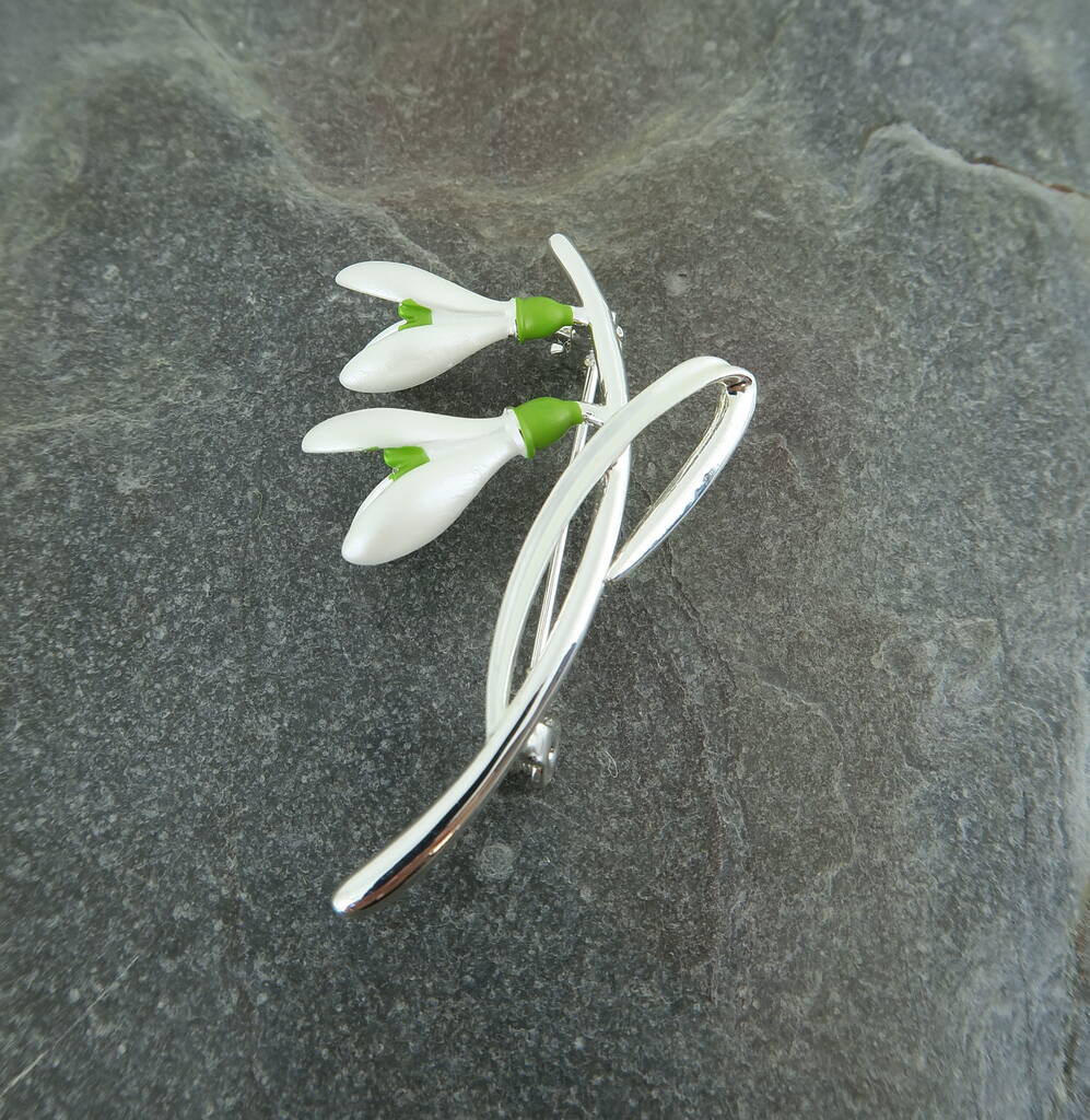 Snowdrop White Flower Brooch, 1 of 5