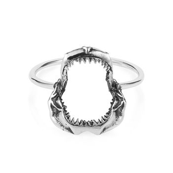Shark Jawbone Ring Silver, 2 of 5