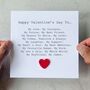Personalised Boyfriend Crochet Heart Valentine's Day Card, thumbnail 1 of 3