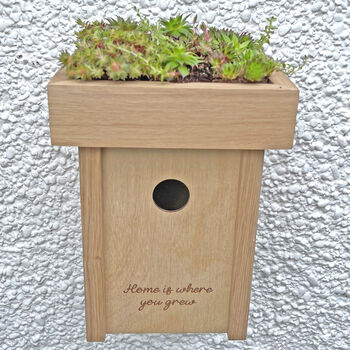Personalised Wooden Bird Box Planter, 5 of 6