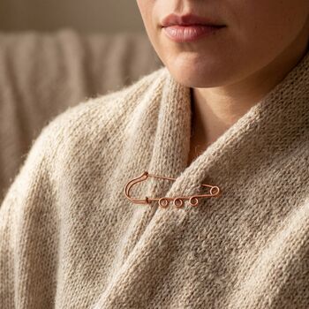 Handmade Copper Safety Pin Brooch, 5 of 11