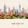 New York Watercolour Skyline, thumbnail 4 of 5