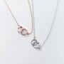 Sterling Silver Crystal Interlocking Circles Pendant Necklace, thumbnail 5 of 6