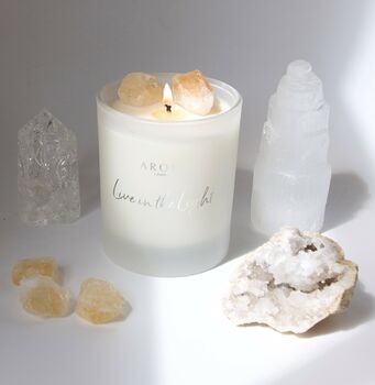 Live In The Light Citrine Crystal Candle, 3 of 8