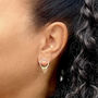18ct Gold Vermeil Circle Studs With V Ball Chain Fringe, thumbnail 1 of 4