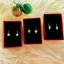 Sterling Silver Earrings For Christmas Set Of Three, thumbnail 1 of 5