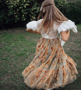 Ombre Enchanted Fall Butterfly Dress Chantilly Lace, 10 of 10