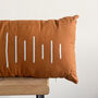 Linen Lumbar Cushion Cover Terracotta, thumbnail 4 of 5