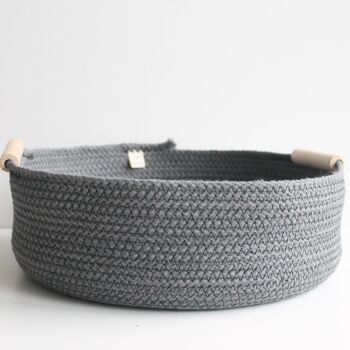 Soft Dove Grey Rope Cotton Dining Tray, 2 of 7
