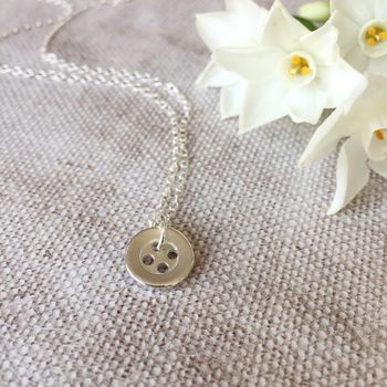 Sterling Silver Button Necklace, 3 of 4