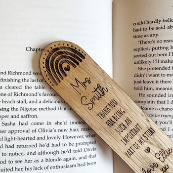 Personalised Teachers Wooden Bookmark Gift Thank You, 5 of 10