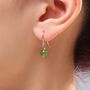 Natural Jasper Jade Hook Earrings In Sterling Silver, thumbnail 8 of 12