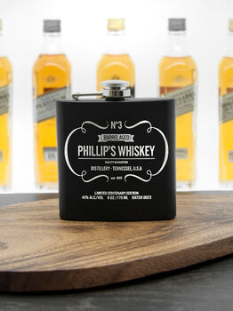 Personalised Whiskey Vintage Hip Flask, 5 of 12