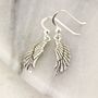 Sterling Silver Angel Wing Drop Earrings, thumbnail 4 of 9