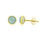 Savanne Gold Plated And Aqua Chalcedony Stud Earrings, thumbnail 3 of 4