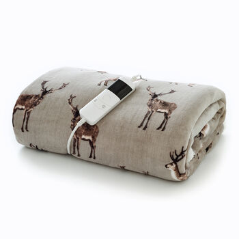 Sterling Stag Electric Heated Sherpa Throw 140x180cm, 3 of 3