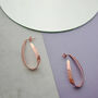 Ribbon Teardrop Curved Sterling Silver Hoop Earrings, thumbnail 6 of 7