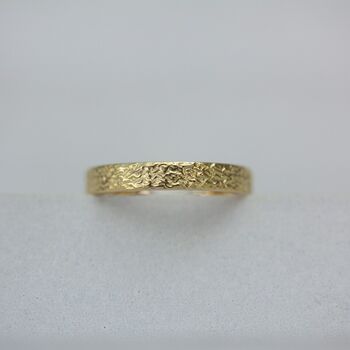 Ocean Waves Ripples Solid Gold Textured Wedding Ring, 8 of 8