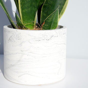Handmade Black And White Marble Plant Pot, 5 of 6