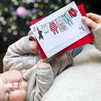 Personalised Baby's First Christmas Card, 6 of 12