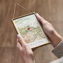 Personalised Vintage Map Picture With Stitched Heart, thumbnail 1 of 9