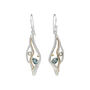 Molten Sterling Silver Topaz And Pearl Drop Earrings, thumbnail 4 of 8