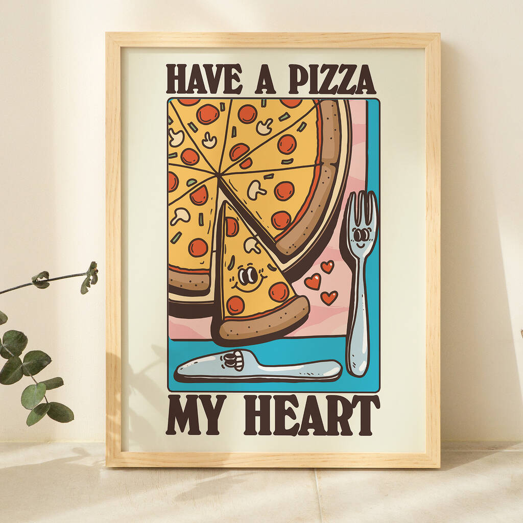 'Have A Pizza My Heart' Maximalist Food Print, 1 of 9