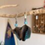Blue Feather Earrings 'Jay', thumbnail 3 of 7