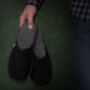 Men's Suede Black Slip On Slippers, thumbnail 2 of 5