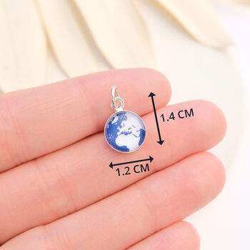 Sterling Silver World Map Globe Charm, 5 of 7