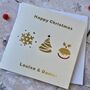 Personalised Christmas Tree Gold Foil Card, thumbnail 3 of 3