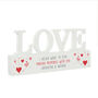 Personalised Red Hearts Wooden Love Ornament, thumbnail 3 of 3