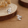 Sterling Silver Chanterelle Mushroom 18 G Screw Back Stud Earrings With Ball Backs, thumbnail 1 of 12