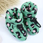 Pink And Green Leopard Print Baby Bootie Slipper, thumbnail 3 of 7