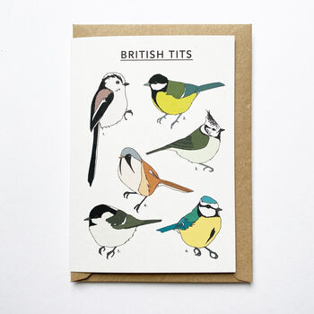 'British Tits' Recycled Bird Card, 2 of 3