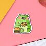 Cute Foodie Frog Vinyl Sticker, thumbnail 4 of 8