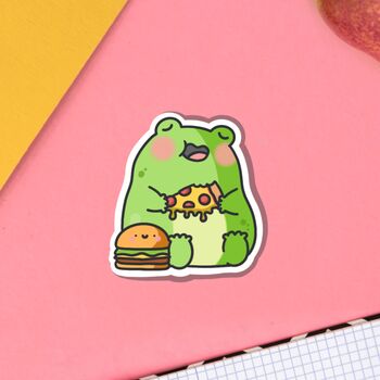 Cute Foodie Frog Vinyl Sticker, 4 of 8