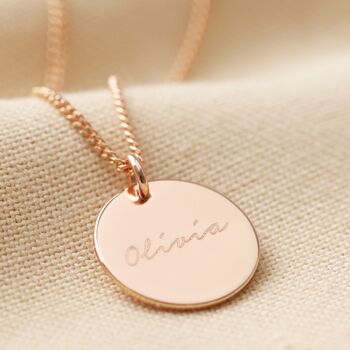 Personalised Name Sterling Silver Disc Necklace, 7 of 9