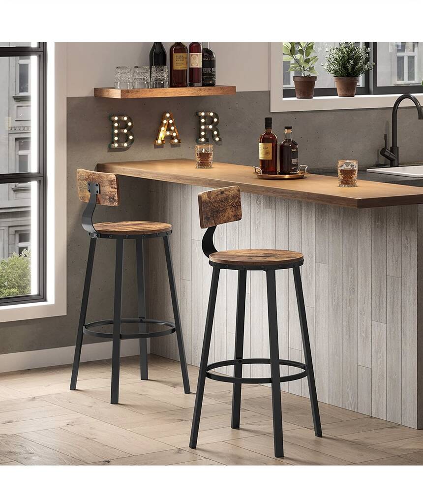 Modern Tall Bar Stools Set Of Two By Bow and Blossom