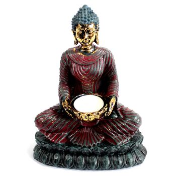 Antique Buddha Devotee Candle Holder, 2 of 4