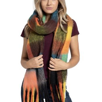 Multicoloured Tartan Print Scarf, 4 of 6