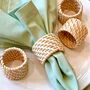 Rattan Napkin Rings Natural Beige • Set Of Four, thumbnail 1 of 2