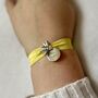 Personalised Bee Happy Stretch Charm Bracelet, thumbnail 1 of 4