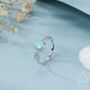 Aqua Green Opal Olive Leaf Ring In Sterling Silver, thumbnail 1 of 11