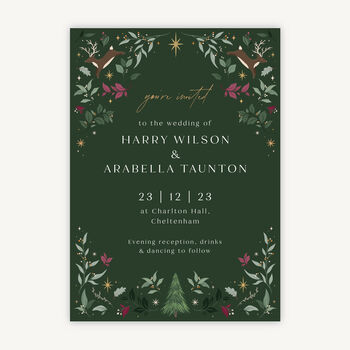 Winter Christmas Wedding Invitation, 2 of 5
