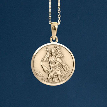 Personalised Yellow Gold Plated St Christopher Necklace, 3 of 11