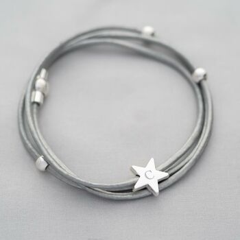 Arlena Multi Wrap Leather Star Personalised Bracelet, 6 of 10