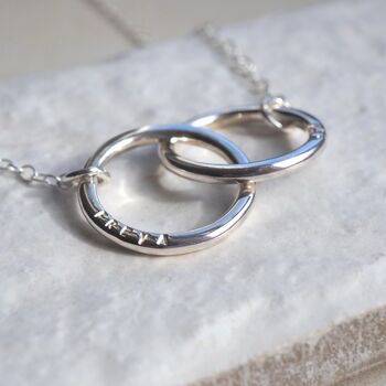 Personalised Hand Stamped Double Halo Necklace, 3 of 11