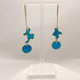 Abstract Drop Blue Statement Earrings, thumbnail 6 of 9