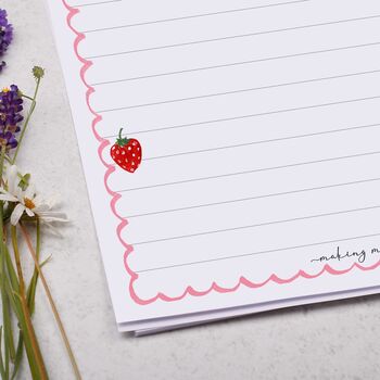 A5 Personalised Letter Writing Paper With Strawberries, 2 of 4